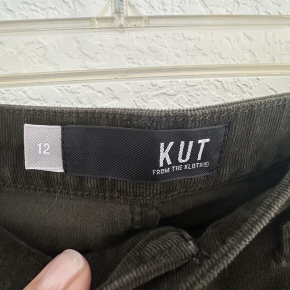 Kut From The Kloth Catherine‎ Boyfriend Corduroy Pants Womens 12 Olive Classic - Picture 3 of 12